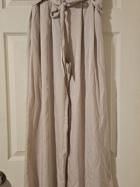 Women's Wide-Leg Tie-Waist Pants - Taupe